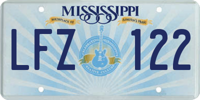 MS license plate LFZ122