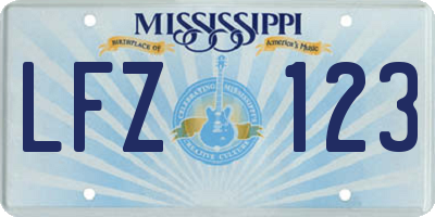 MS license plate LFZ123