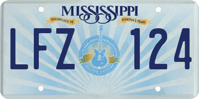MS license plate LFZ124