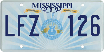 MS license plate LFZ126