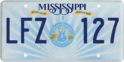 MS license plate LFZ127