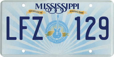 MS license plate LFZ129