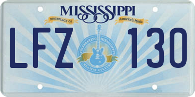 MS license plate LFZ130