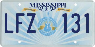 MS license plate LFZ131