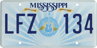 MS license plate LFZ134