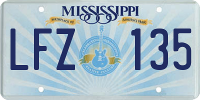 MS license plate LFZ135