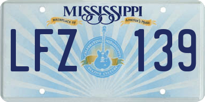 MS license plate LFZ139