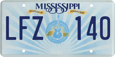 MS license plate LFZ140