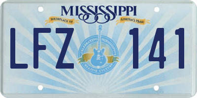 MS license plate LFZ141