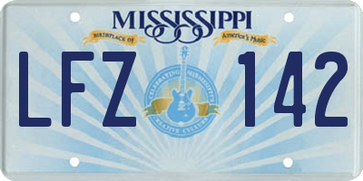 MS license plate LFZ142