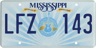 MS license plate LFZ143