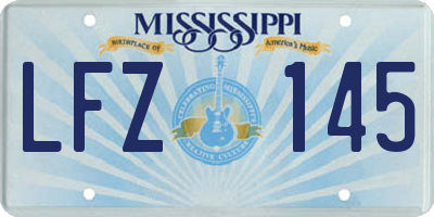 MS license plate LFZ145