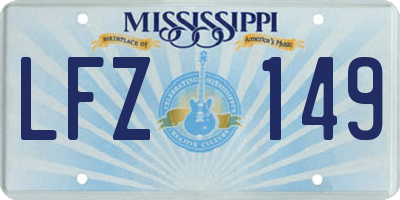 MS license plate LFZ149