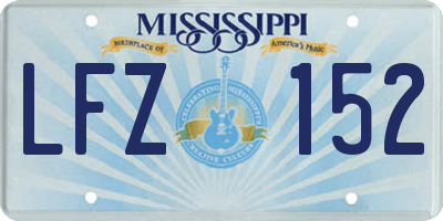 MS license plate LFZ152