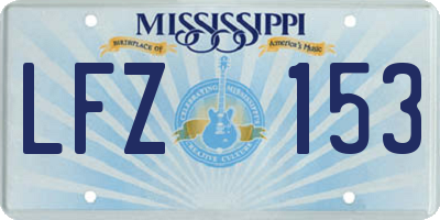 MS license plate LFZ153