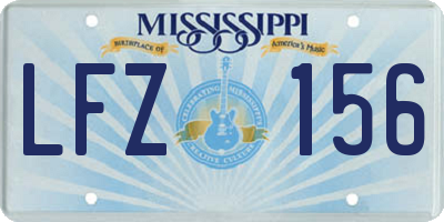 MS license plate LFZ156