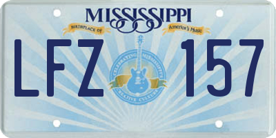 MS license plate LFZ157