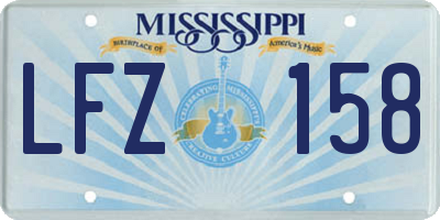 MS license plate LFZ158