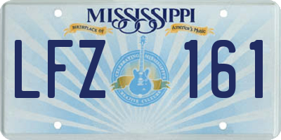 MS license plate LFZ161