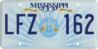 MS license plate LFZ162