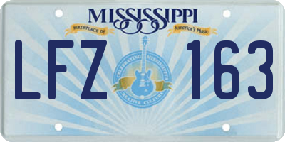 MS license plate LFZ163