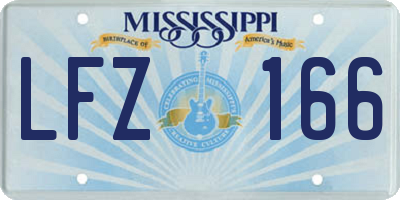 MS license plate LFZ166