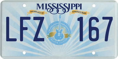 MS license plate LFZ167