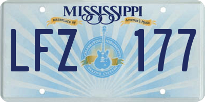 MS license plate LFZ177