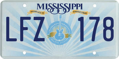 MS license plate LFZ178