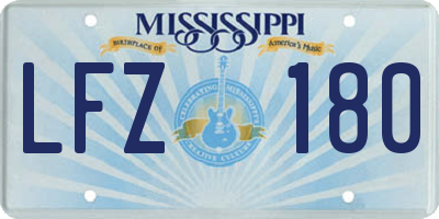 MS license plate LFZ180