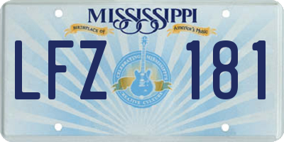 MS license plate LFZ181