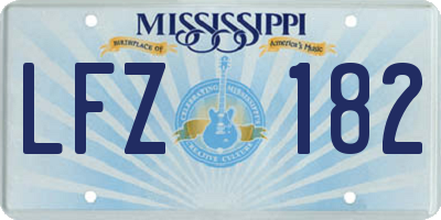 MS license plate LFZ182