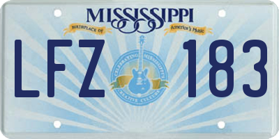 MS license plate LFZ183