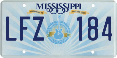 MS license plate LFZ184