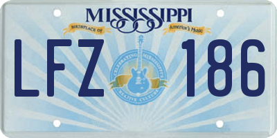 MS license plate LFZ186