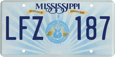 MS license plate LFZ187