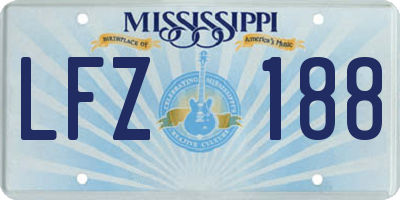 MS license plate LFZ188