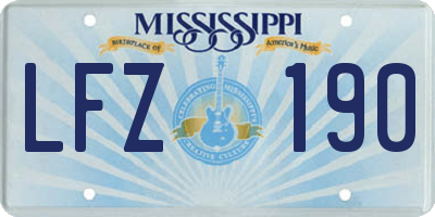 MS license plate LFZ190