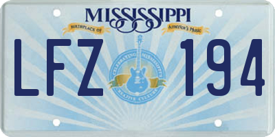 MS license plate LFZ194