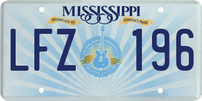 MS license plate LFZ196