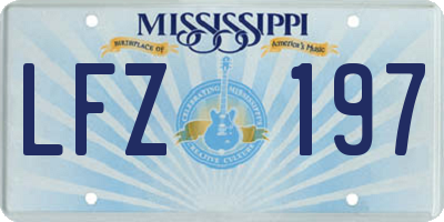 MS license plate LFZ197