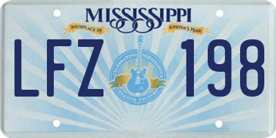 MS license plate LFZ198