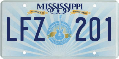 MS license plate LFZ201