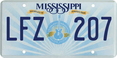 MS license plate LFZ207