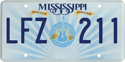 MS license plate LFZ211