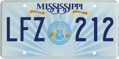 MS license plate LFZ212