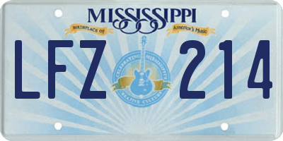 MS license plate LFZ214