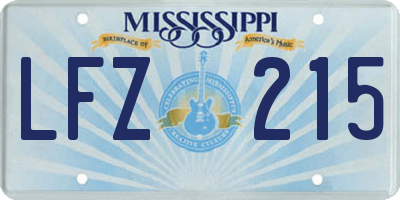 MS license plate LFZ215