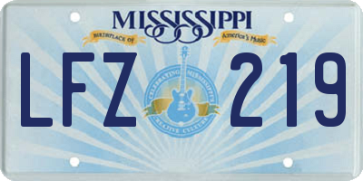 MS license plate LFZ219