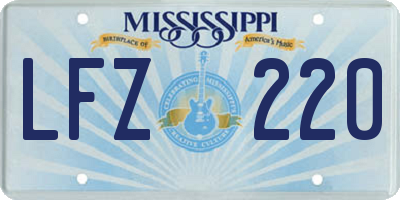 MS license plate LFZ220